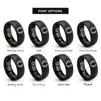 font options for inside engraving on black honor wreath rings