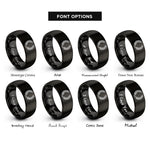 font options for inside engraving on black honor wreath rings