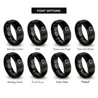 font options for inside engraving on black honor wreath rings