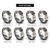 font options for inside engraving on gray honor wreath rings