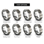 font options for inside engraving on grey hooded rat rings