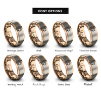 font options for inside engraving on rose gold hooded rat rings