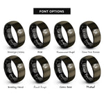 font options for inside engraving on gunmetal & black hooded skull rings