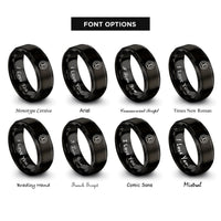 font options for inside engraving on black hoof circle rings