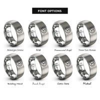 font options for inside engraving on silver hoof circle rings