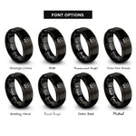 font options for inside engraving on black hoof print rings