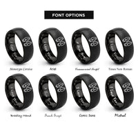 font options for inside engraving on black hoof print rings