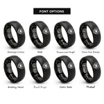 font options for inside engraving on black hoof print rings