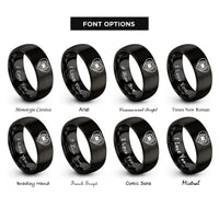 font options for inside engraving on black hoof print rings