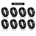 font options for inside engraving on black hoof print rings