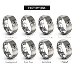 font options for inside engraving on gray hoof print rings