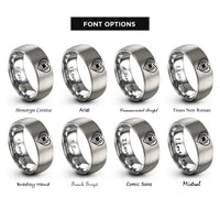 font options for inside engraving on gray hoof print rings