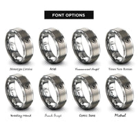 font options for inside engraving on silver hoof print rings