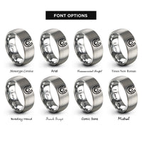 font options for inside engraving on silver hoof print rings