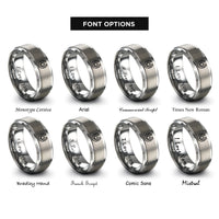 font options for inside engraving on grey hoof print rings