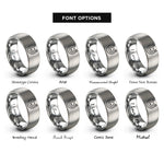font options for inside engraving on gray hoof print rings