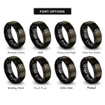 font options for inside engraving on gunmetal & black hoof print rings