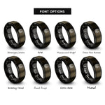 font options for inside engraving on gunmetal & black hoof print rings
