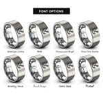 font options for inside engraving on grey hook anchor crossed rings