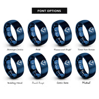 font options for inside engraving on blue hook heart anchor rings