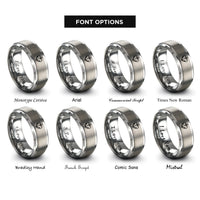 font options for inside engraving on gray hook heart anchor rings