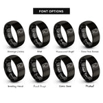 font options for inside engraving on black hook line rings