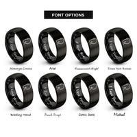 font options for inside engraving on black hook line rings