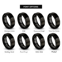 font options for inside engraving on black hook line rings