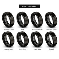 font options for inside engraving on black hook line rings
