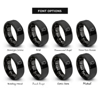 font options for inside engraving on black hook line rings