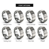 font options for inside engraving on grey hook line rings