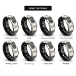 font options for inside engraving on black & grey hop cone rings
