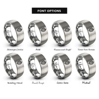 font options for inside engraving on gray hop cone rings