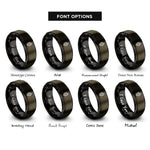 font options for inside engraving on gunmetal & black hop cone rings