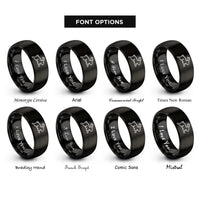 font options for inside engraving on black hopping bunny rings