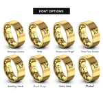 font options for inside engraving on gold hopping bunny rings