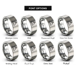 font options for inside engraving on grey horizon line rings