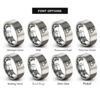 font options for inside engraving on grey horizon line rings