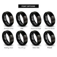 font options for inside engraving on black horn player rings
