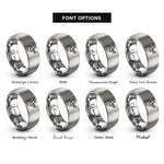font options for inside engraving on grey horn player rings