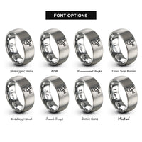 font options for inside engraving on grey horn player rings