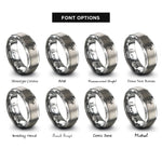 font options for inside engraving on grey horn player rings