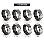 font options for inside engraving on black & gray horn symbol rings