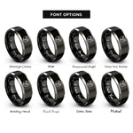 font options for inside engraving on black & gray horn symbol rings