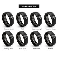 font options for inside engraving on black horn symbol rings