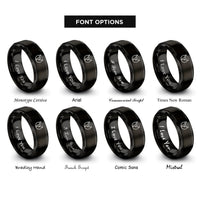 font options for inside engraving on black horn symbol rings