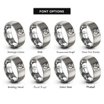 font options for inside engraving on gray horn symbol rings