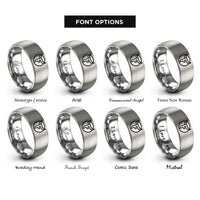 font options for inside engraving on gray horn symbol rings