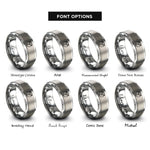 font options for inside engraving on gray horn symbol rings