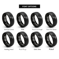 font options for inside engraving on black hornbill rings